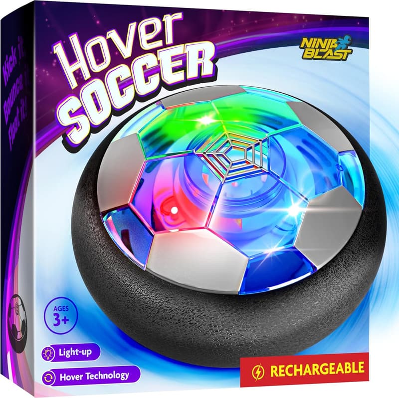 Boy's Birthday Hover Soccer Ball Toy - Light-Up Indoor Game