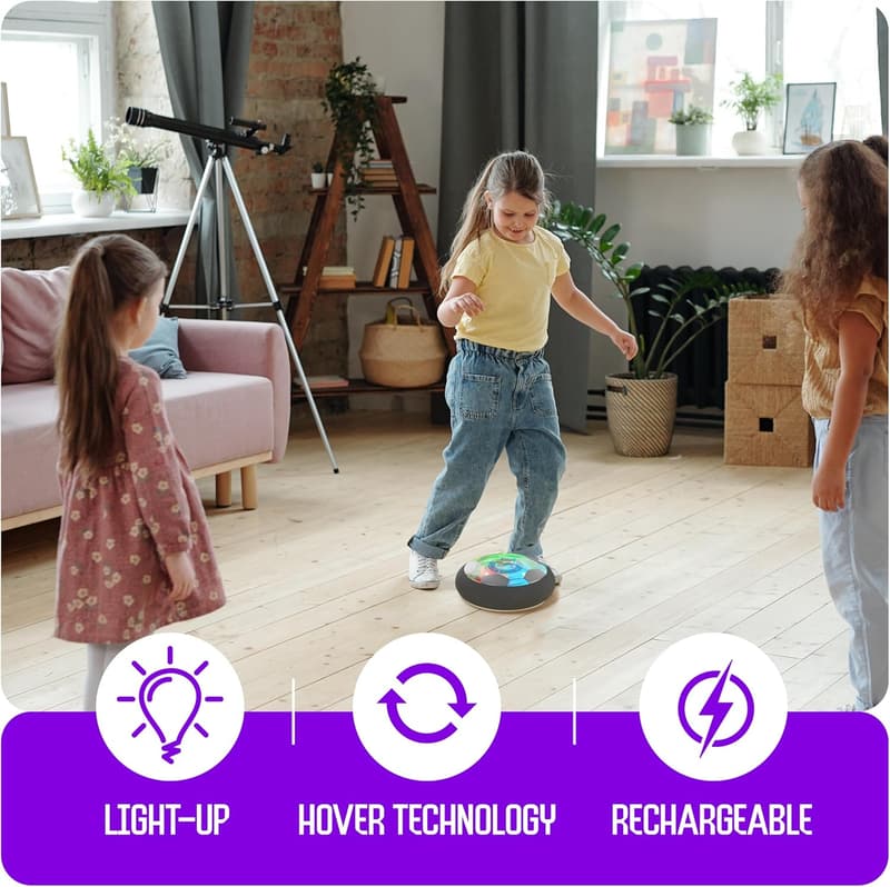 Boy's Birthday Hover Soccer Ball Toy - Light-Up Indoor Game