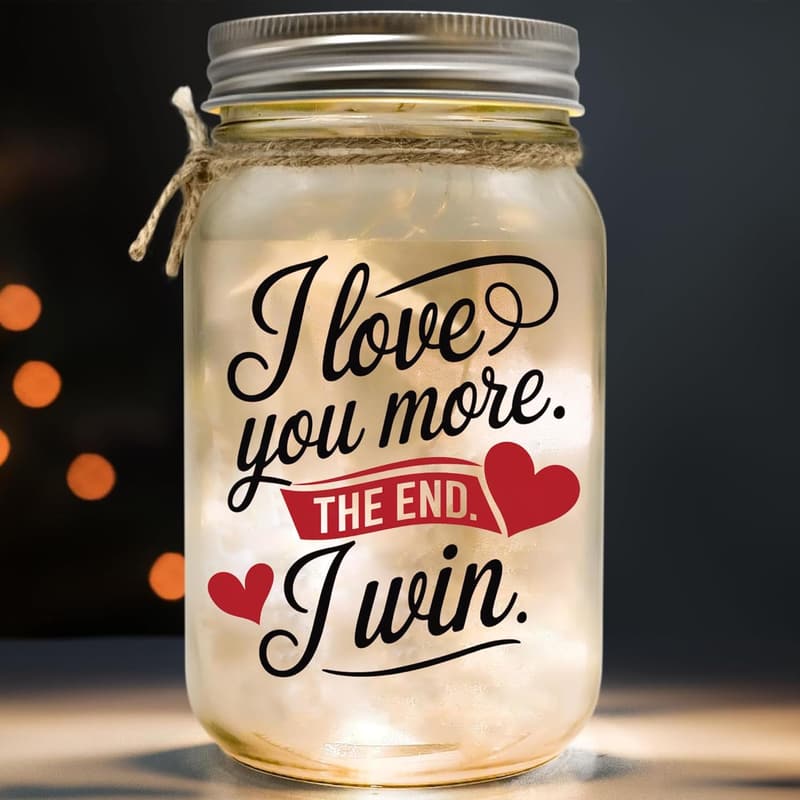 Romantic Mason Jar Night Light for Couples