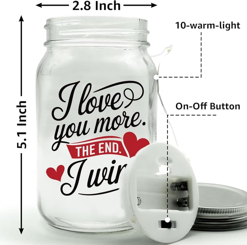 Romantic Mason Jar Night Light for Couples