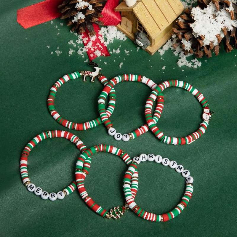 Christmas Candy-Style Bracelets for Women & Teens