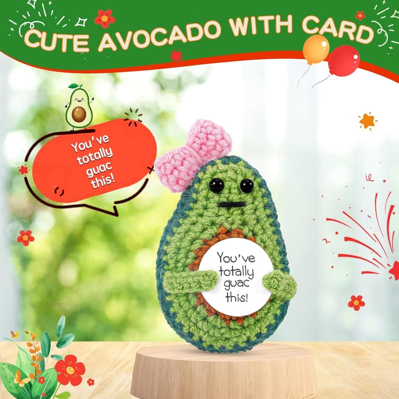 Birthday Crochet Avocado Gift for Women: Handmade Decor