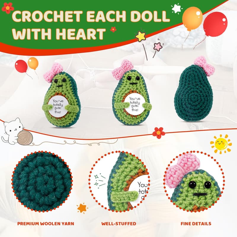 Birthday Crochet Avocado Gift for Women: Handmade Decor