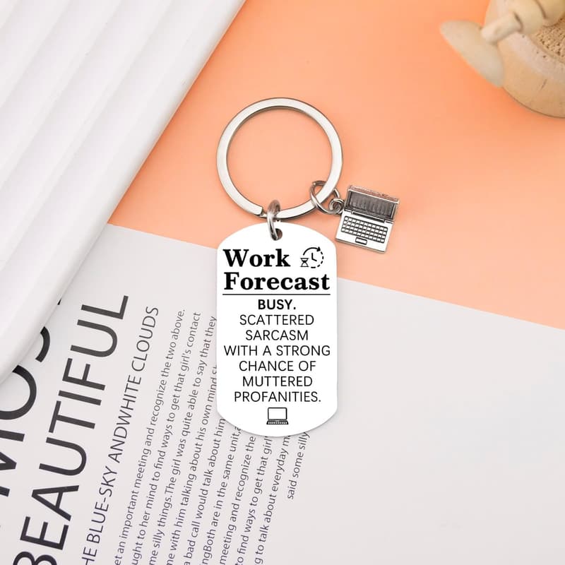 Birthday Keychain for Coworkers - Sarcastic Office Gift