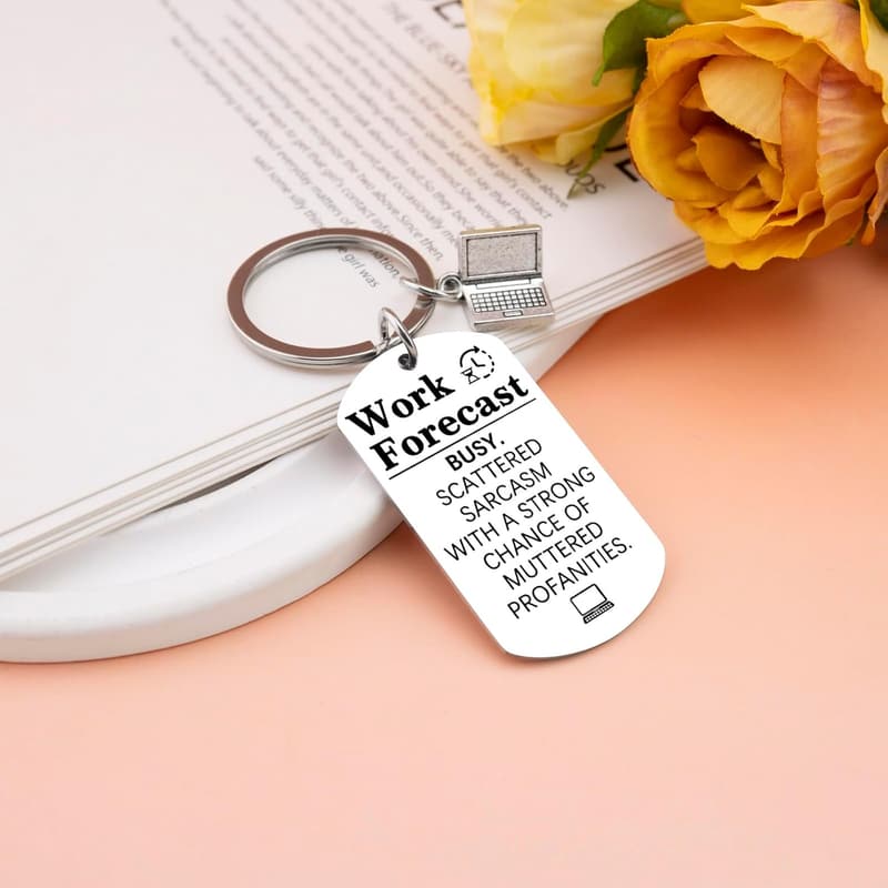 Birthday Keychain for Coworkers - Sarcastic Office Gift