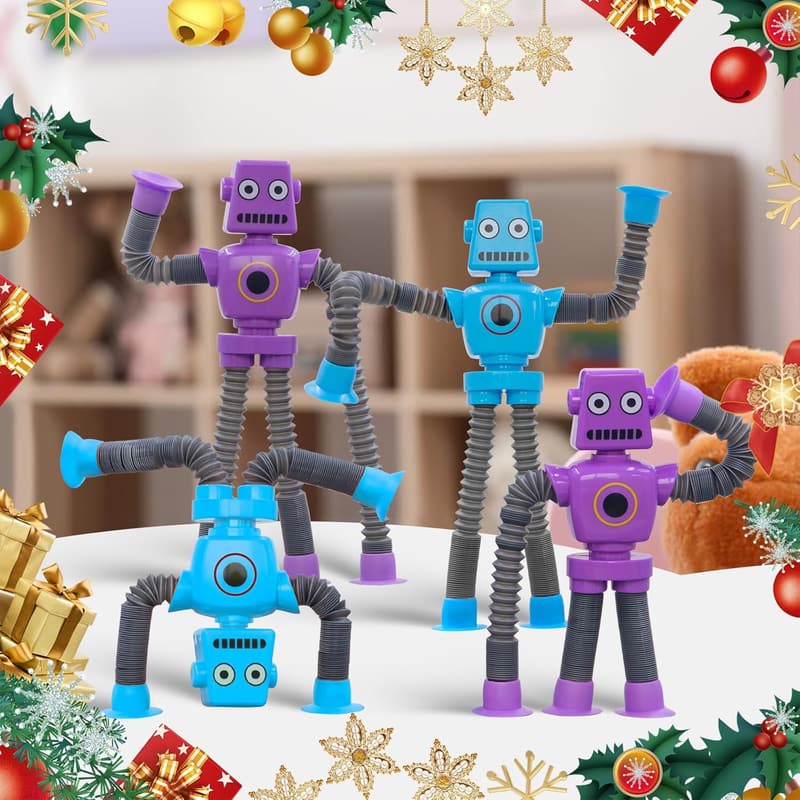 Easter Pop Tube Robot Fidget Toys, 2-Pack for Kids