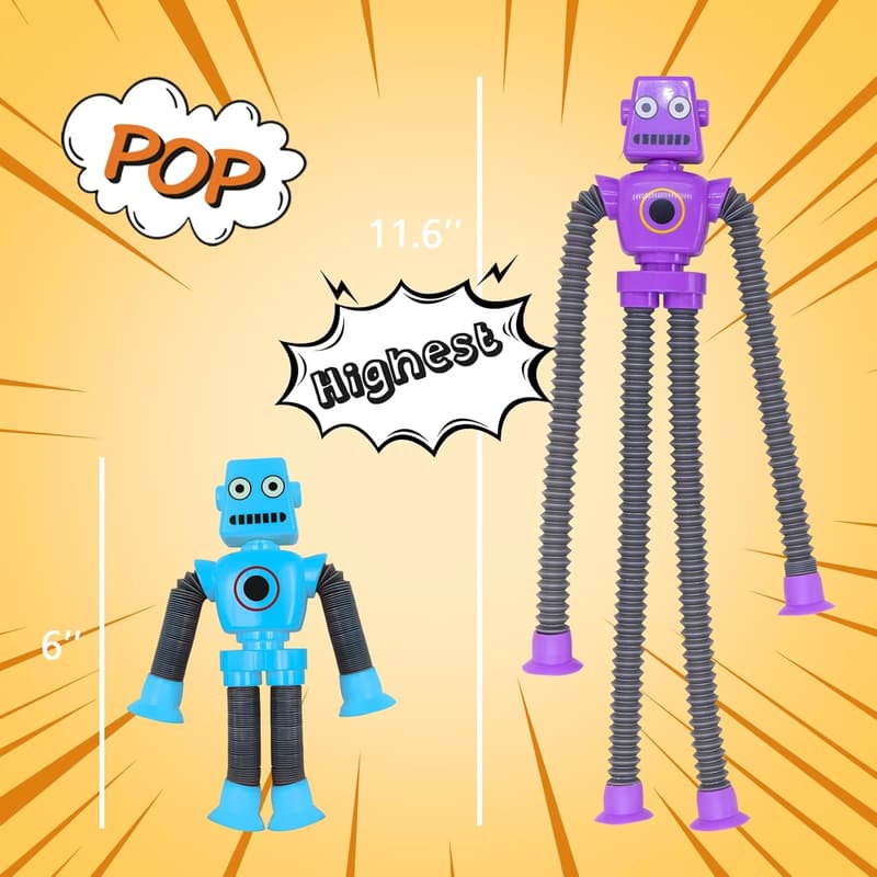 Easter Pop Tube Robot Fidget Toys, 2-Pack for Kids