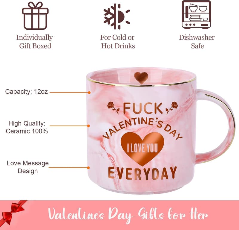 Valentine's 12 oz Funny Coffee Mug for Women