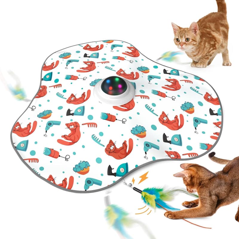 Rechargeable Interactive Feather Toy for Cats