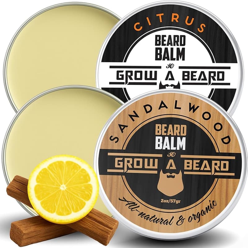 Men's Beard Balm 2-Pack: Sandalwood & Citrus
