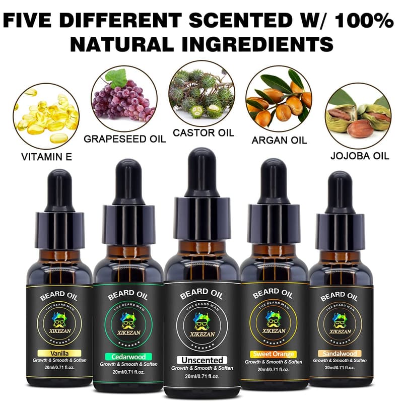 Father's Day Beard Oil Set - Sandalwood & Vanilla