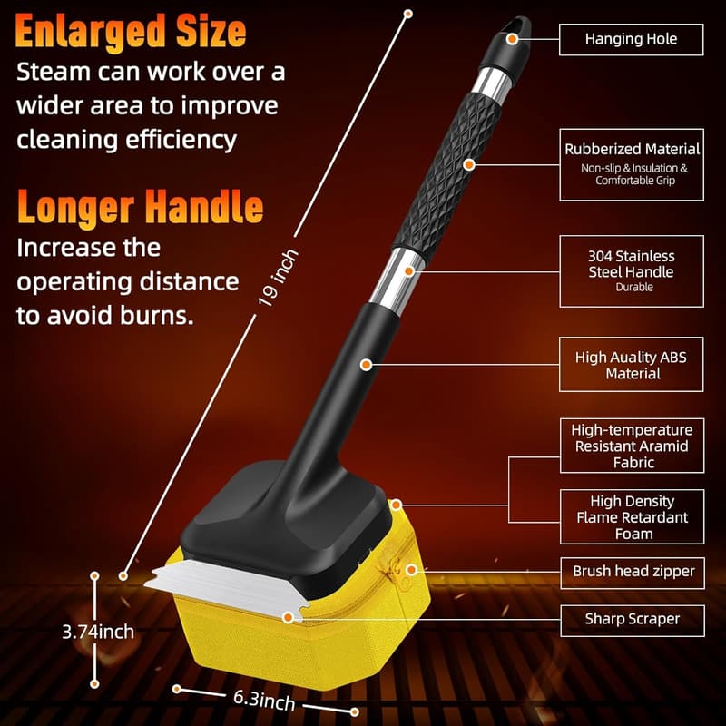 BBQ Grill Brush, Bristle-Free, Heat-Resistant for Men