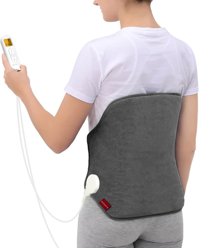 Birthday Heating Pad for Back Pain, XL Auto-Off Grey
