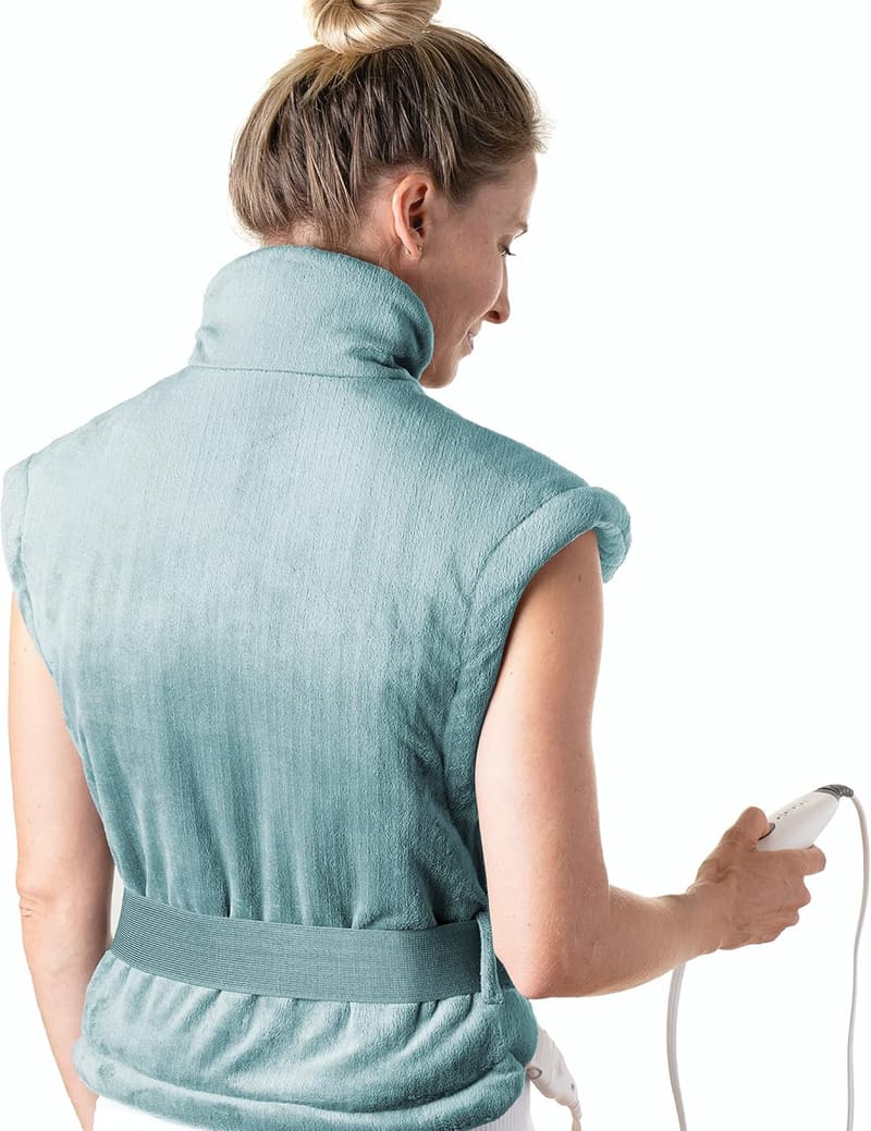 Back & Neck Heating Pad - Safe Heat Relief, Soft Fabric