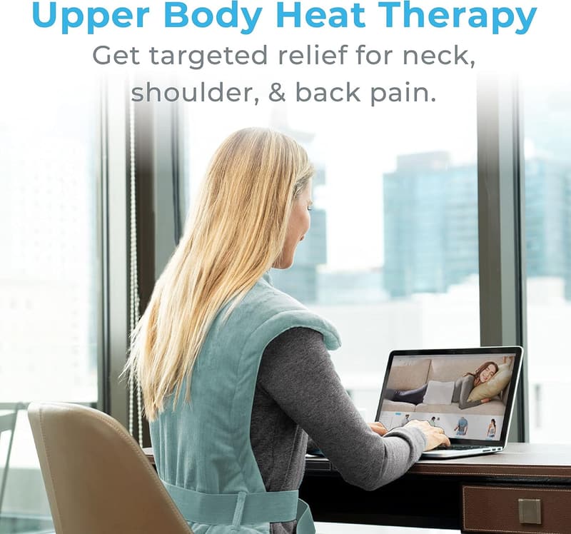 Back & Neck Heating Pad - Safe Heat Relief, Soft Fabric