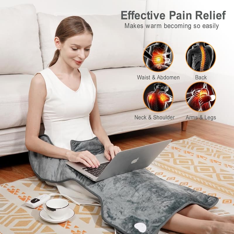 Electric Neck & Back Heating Pad, 6 Settings, Auto-Off