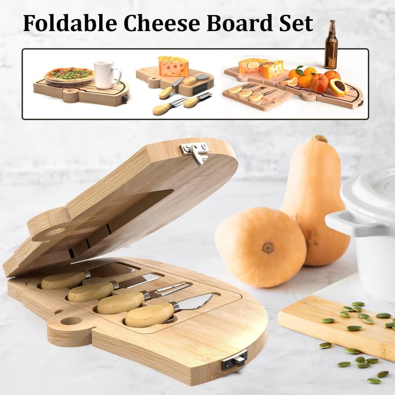 Housewarming Foldable Bamboo Charcuterie Board Set