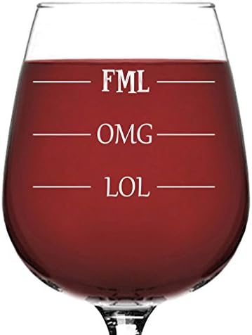 Birthday LOL OMG FML Novelty Wine Glass for Women