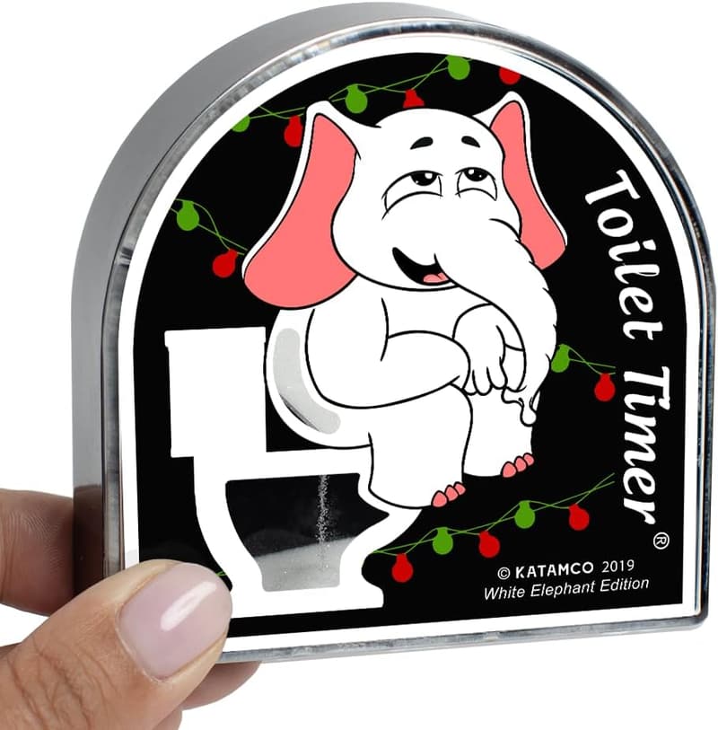 White Elephant Toilet Timer - Funny Gift for Men