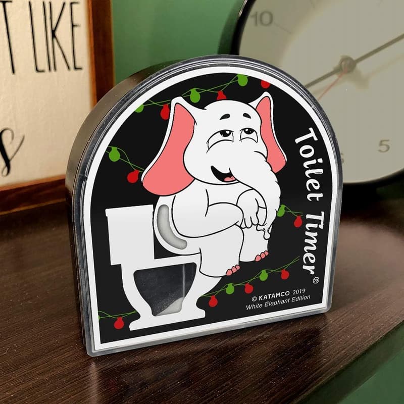 White Elephant Toilet Timer - Funny Gift for Men