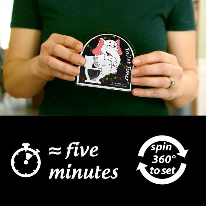 White Elephant Toilet Timer - Funny Gift for Men