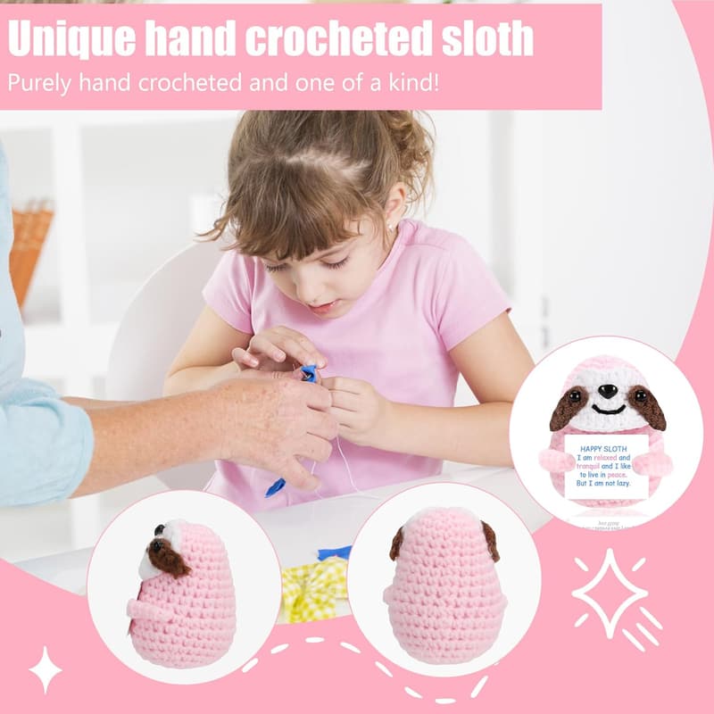 Easter Pink Crochet Sloth for Women