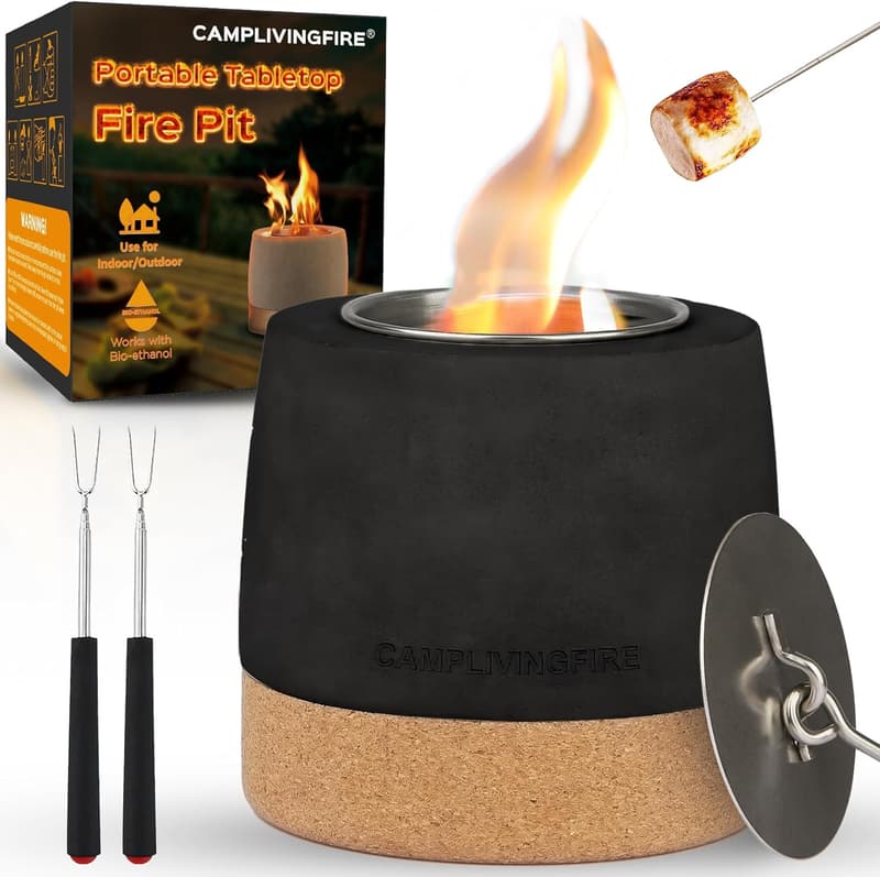 Housewarming Tabletop Fire Pit, Concrete Smores Maker