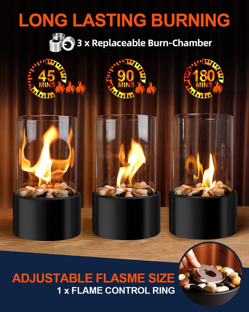 Housewarming Tabletop Fire Pit - 3-Chamber Decor