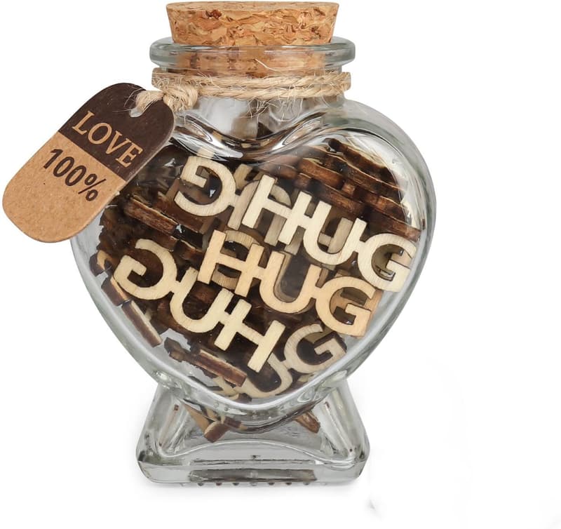 Birthday HUG Jar with Heart-Shaped Bottle