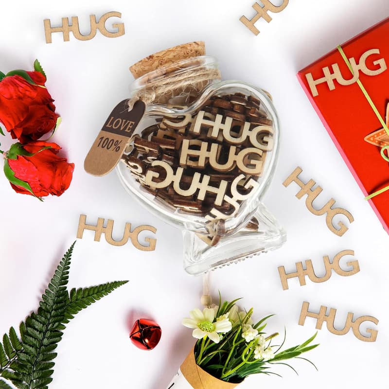 Birthday HUG Jar with Heart-Shaped Bottle