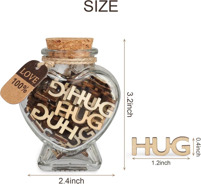 Birthday HUG Jar with Heart-Shaped Bottle