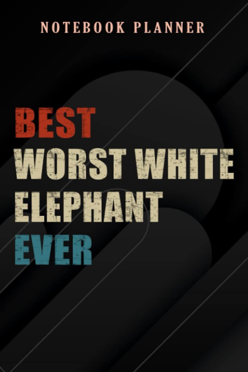 White Elephant Gag Gift Notebook Planner 6x9