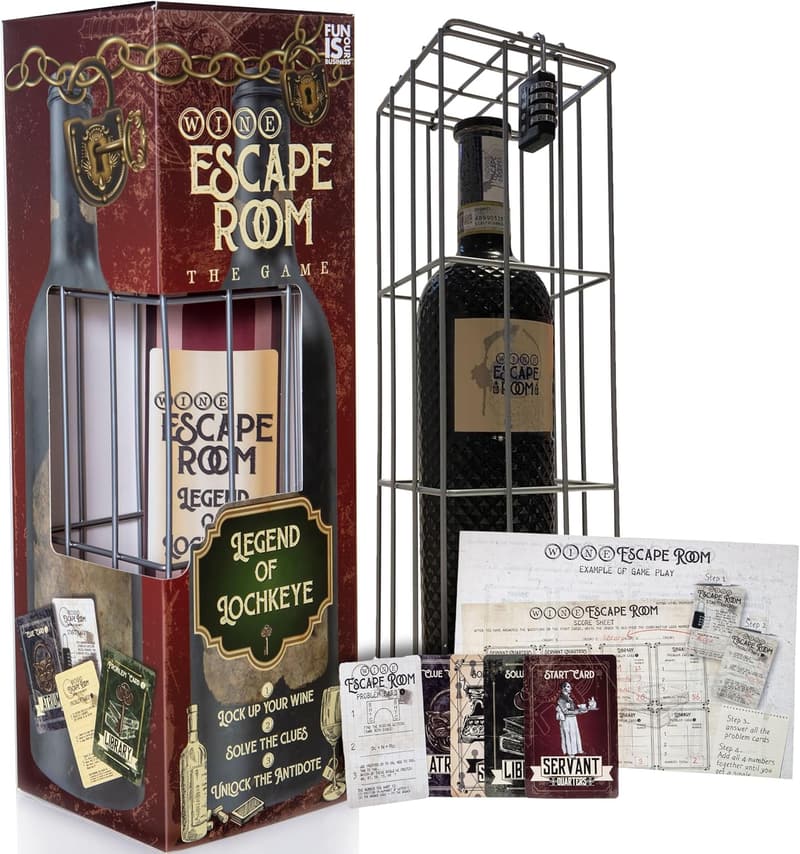Escape Room Wine Puzzle Box for Adults