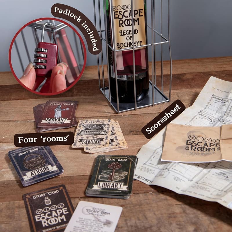 Escape Room Wine Puzzle Box for Adults