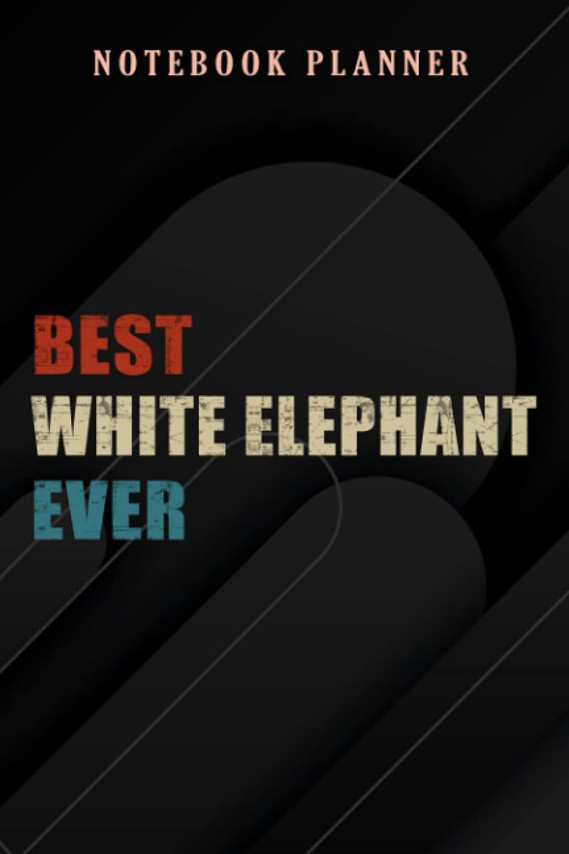 White Elephant Gag Gift Notebook Planner 6x9