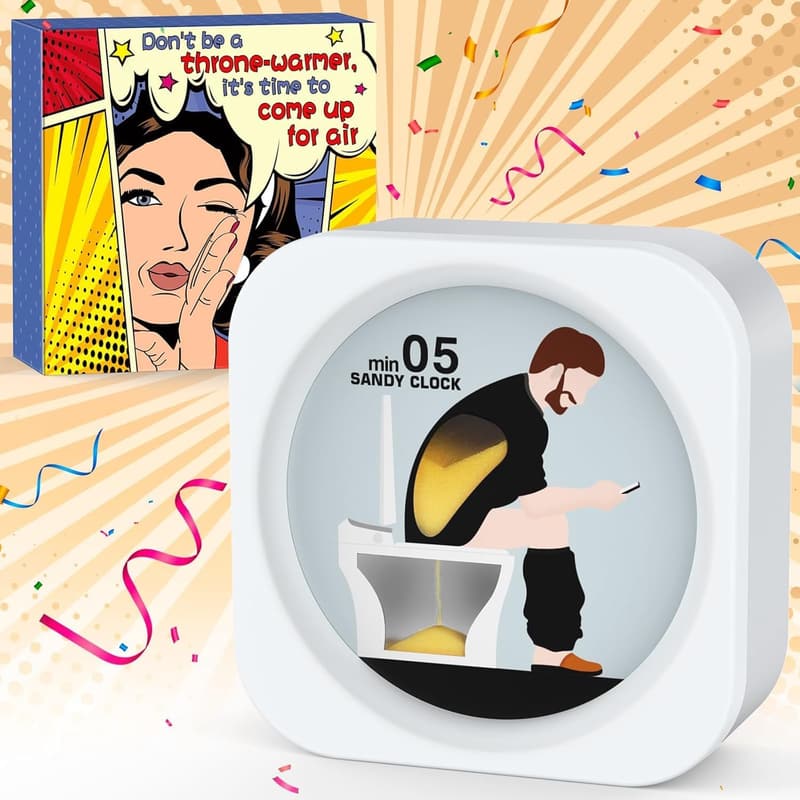 White Elephant Toilet Sand Timer - Gag Gift for Men