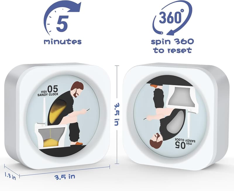 White Elephant Toilet Sand Timer - Gag Gift for Men