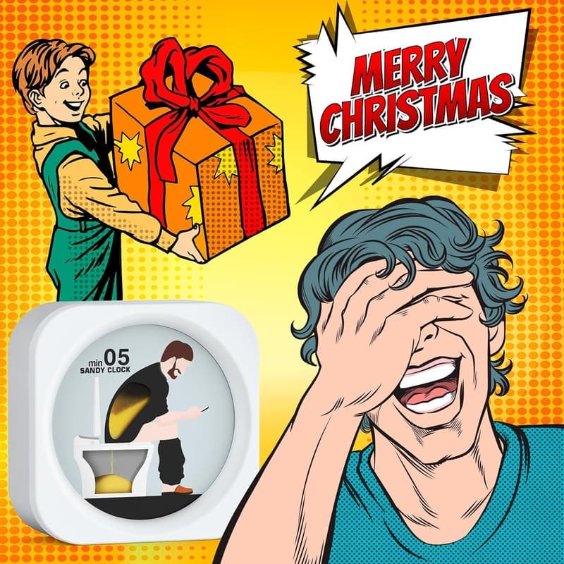 White Elephant Toilet Sand Timer - Gag Gift for Men