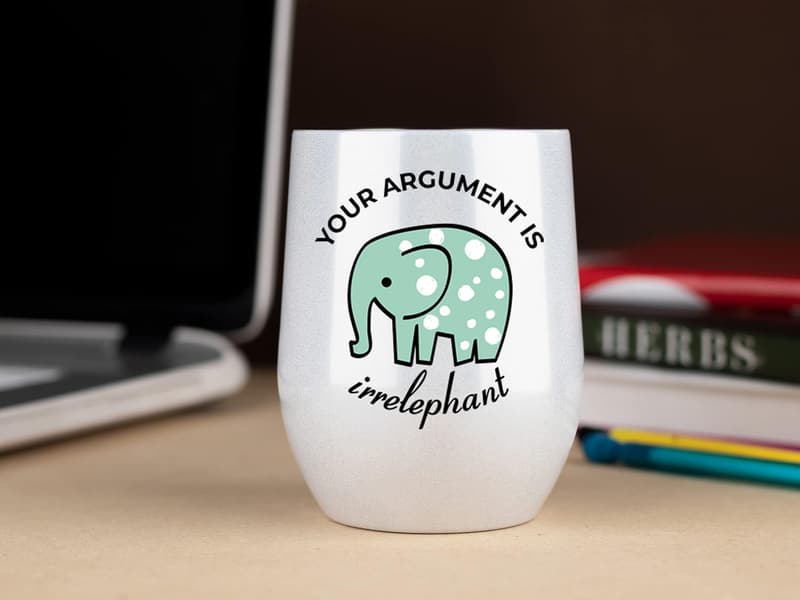 Elephant Tumbler: Funny Gifts for Women, 12oz White