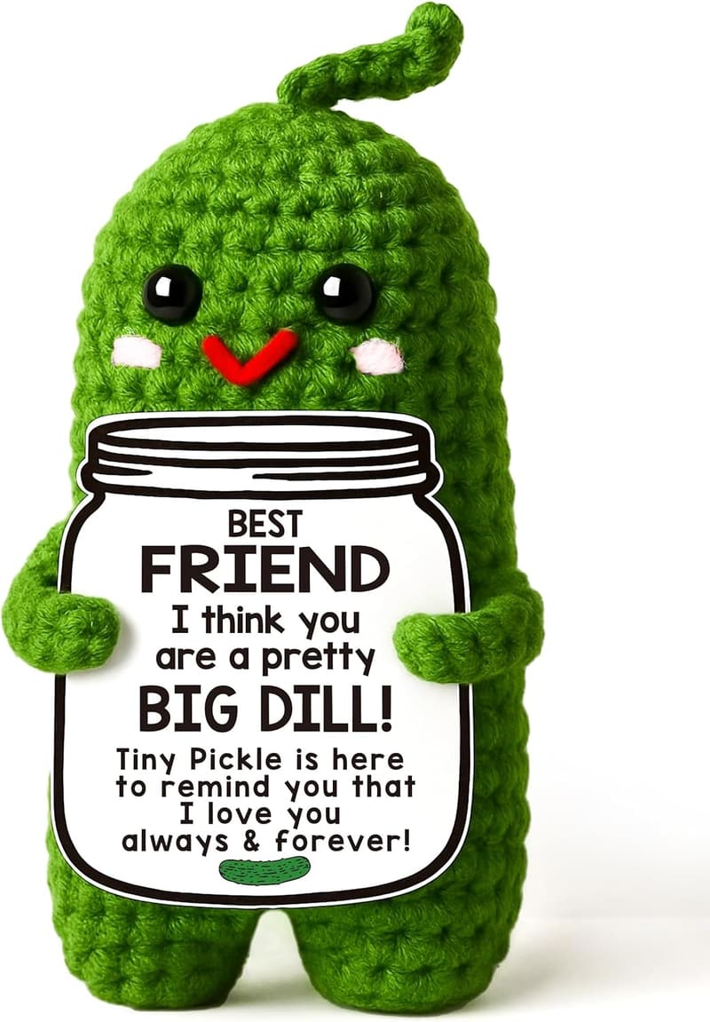 Gift Ornament, Handmade Crochet Pickle