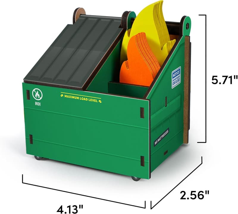 Desk Dumpster Pencil Holder - 3-Compartment Organizer