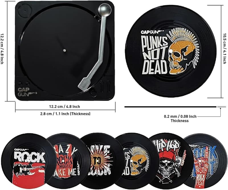 Housewarming Vinyl Record Coasters Set for Music Lovers