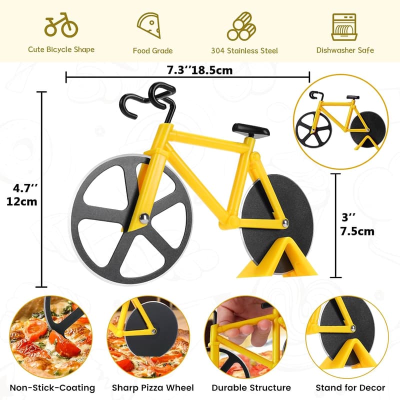 Father’s Day Bicycle Pizza Cutter - Stainless Steel
