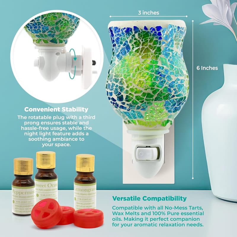 Mosaic Wax Warmer Night Light (Multi-Color)