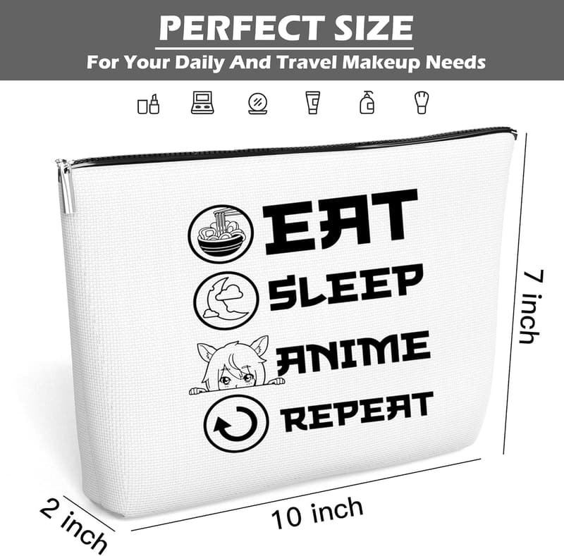 Christmas Anime Makeup Bag, 10x7 Inch Gift for Women