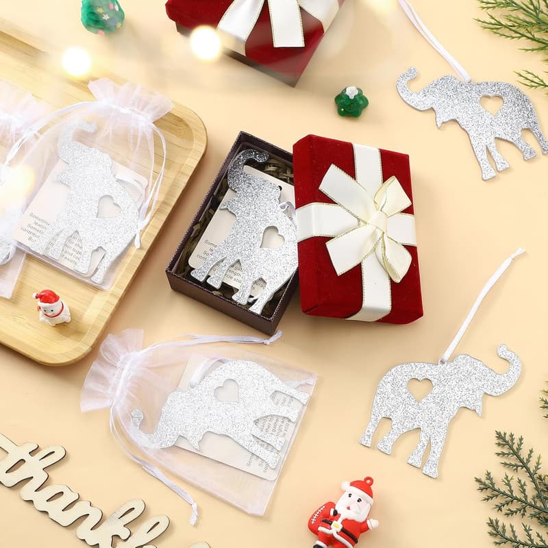 Birthday Elephant Charm Ornament Set for Women