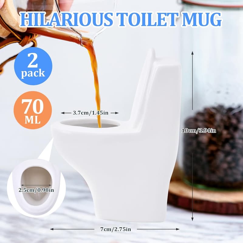 Christmas Novelty Toilet Shot Glass Set for Men