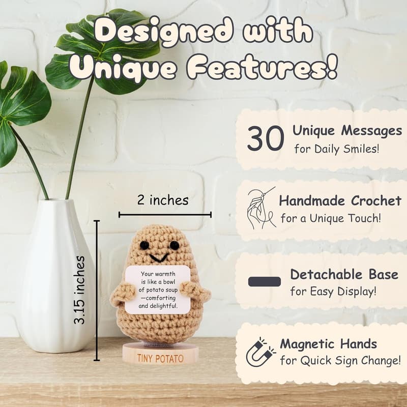Mother's Day Crochet Potato Doll with 30 Messages