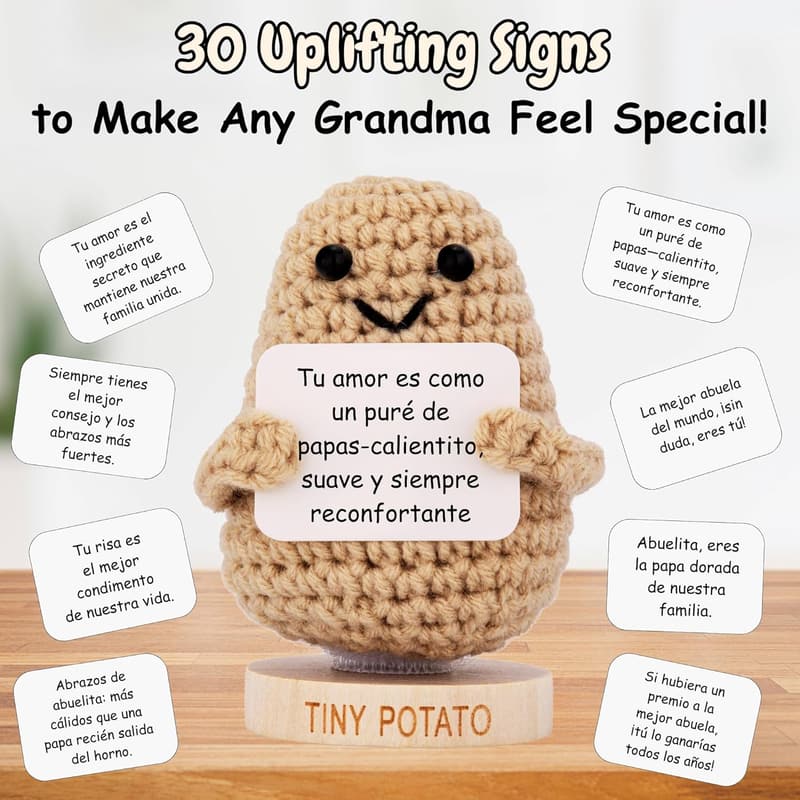 Mother's Day Grandma Crochet Doll with 30 Spanish Signs