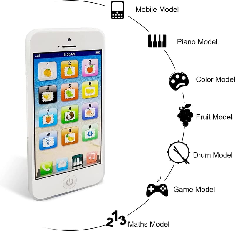 Interactive Cell Phone Toy with Lights for Toddlers